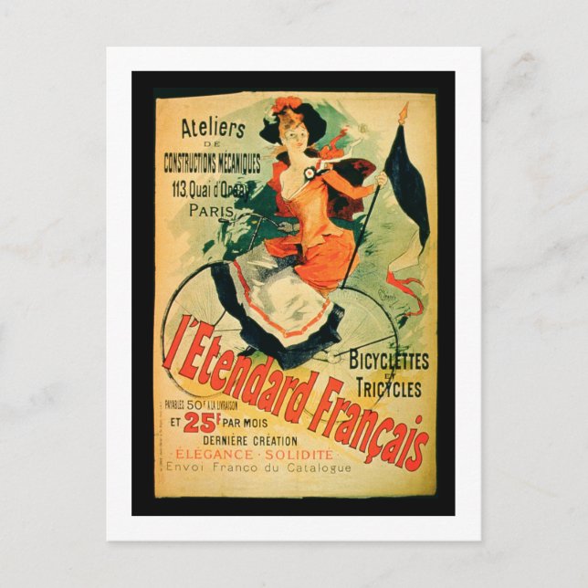 Carte Postale 'L'étalon français', affiche annonçant le 'Mate' (Devant)