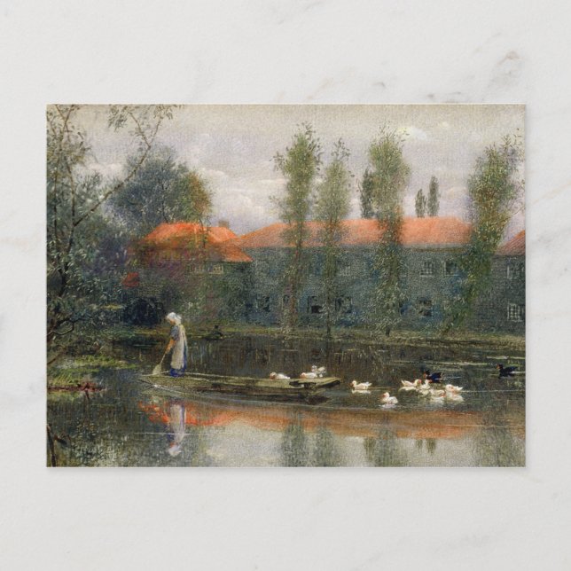 Carte Postale L'étang de William Morris fonctionne à l'abbaye de (Devant)