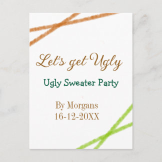 Carte Postale Let's get ugly Christmas ugly sweater Partyorange