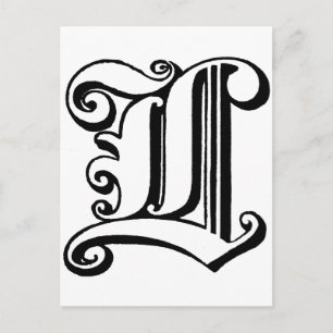 Carte Postale Letter L monogram