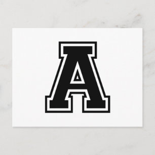 Carte Postale Lettre A, Alphabet Collégial