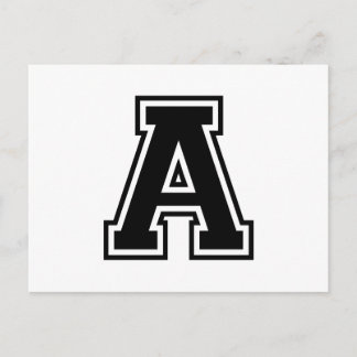 Carte Postale Lettre A, Alphabet Collégial