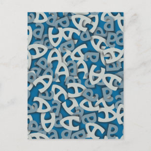 Carte Postale Lettre A bleu