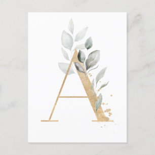 Carte Postale Lettre A Monogramme