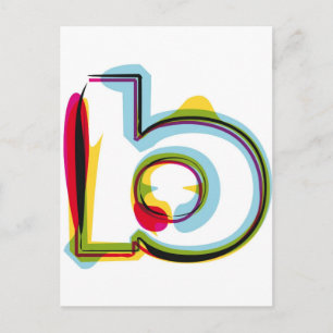 Carte Postale Lettre Abstraite et colorée b