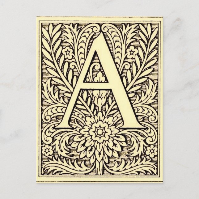 Carte Postale LETTRE AlphabET A (Devant)