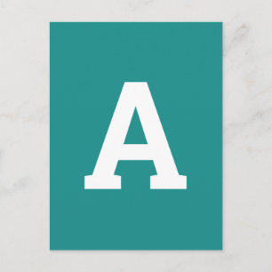 Carte Postale Lettre alphabet   Turquoise Vert Moderne Minimalis