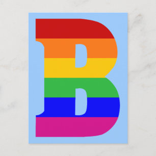 Carte Postale Lettre arc-en-ciel B