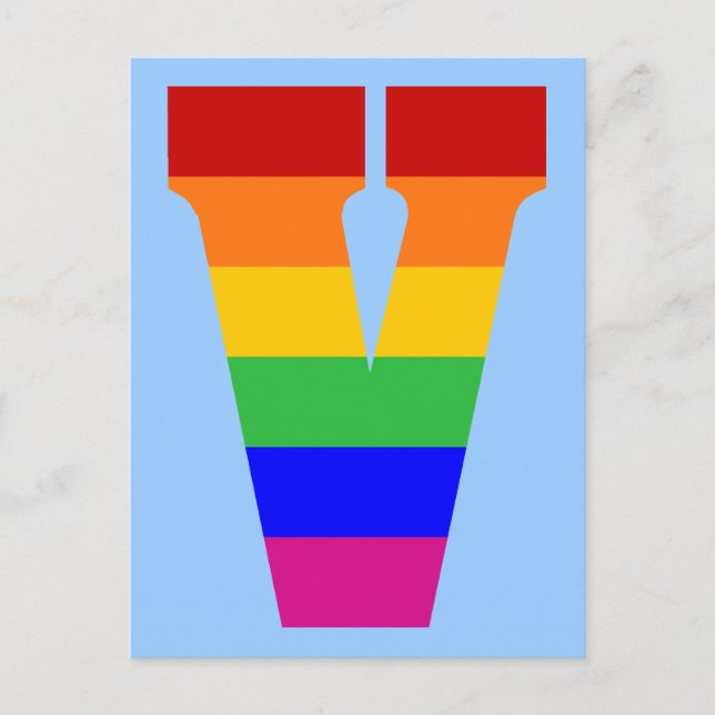 Carte Postale Lettre arc-en-ciel V (Devant)
