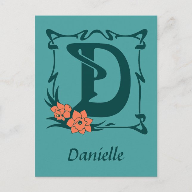 Carte Postale Lettre Art nouveau D (Devant)