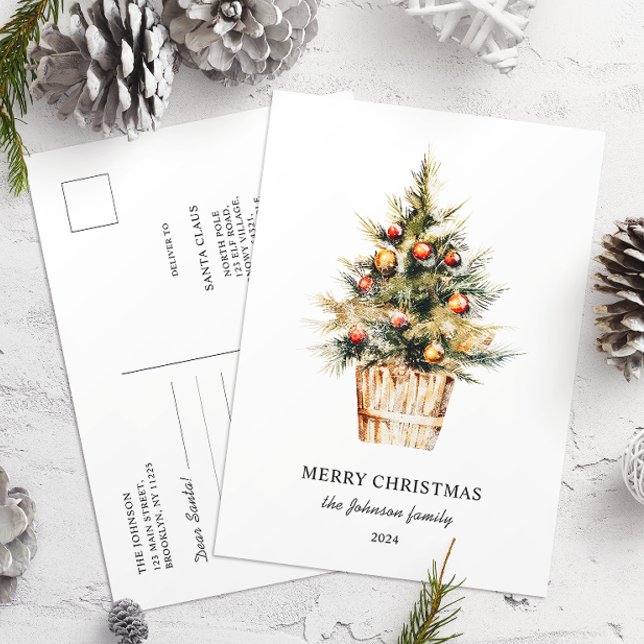 Carte Postale Lettre au Père Noël Arbre de Noël Joyeux Noël (Créateur téléchargé)
