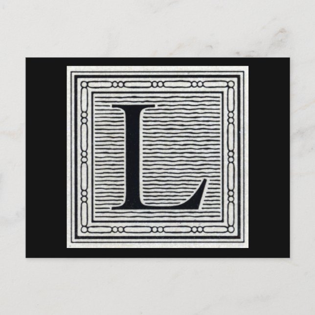 Carte Postale Lettre bloc "L" Bois coupé en bois (Devant)