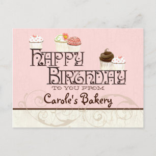 Carte Postale Lettre C Joyeux Anniversaire Cupcake Business Cart