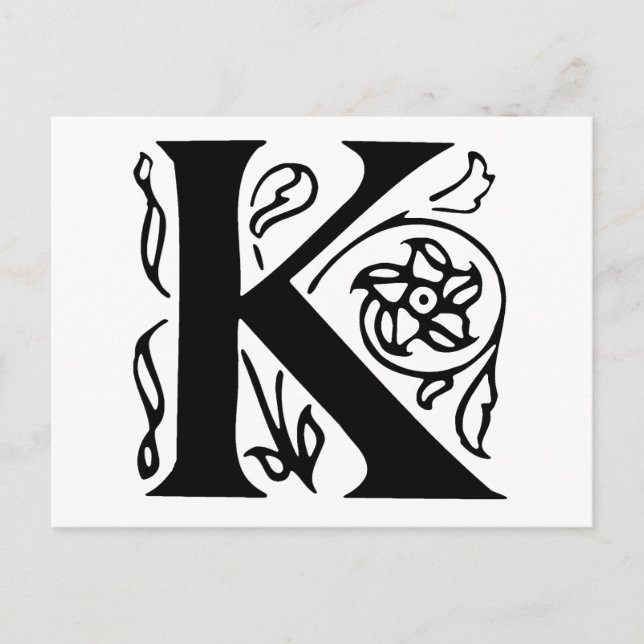 Carte Postale Lettre chic K (Devant)