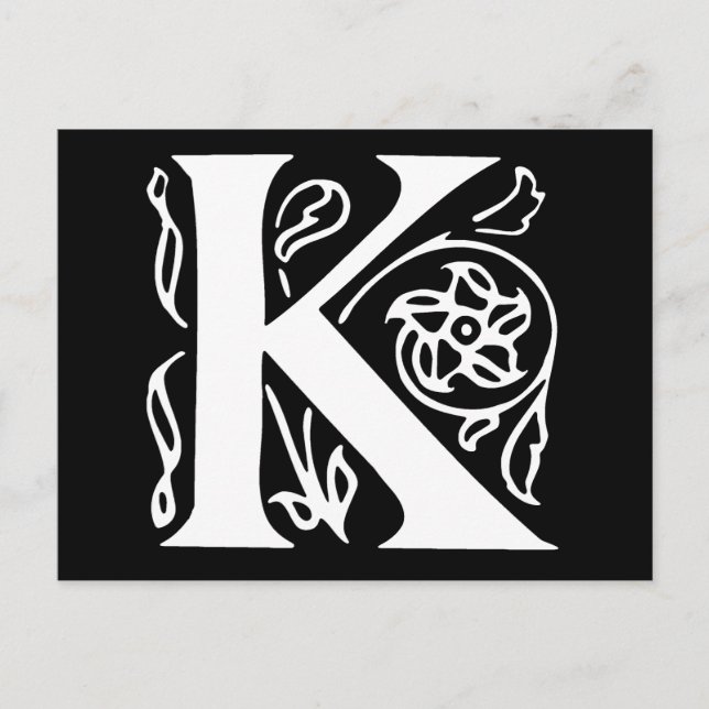Carte Postale Lettre chic K (Devant)