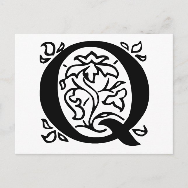 Carte Postale Lettre chic Q (Devant)