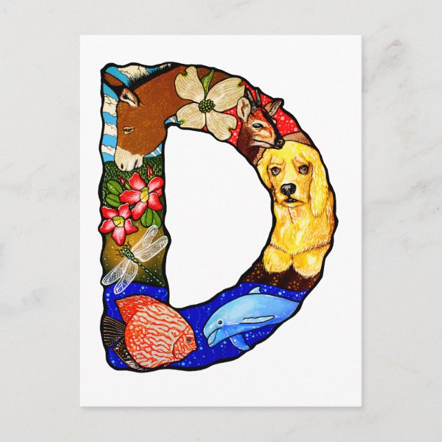 Carte Postale Lettre D (Devant)