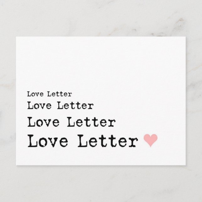 Carte Postale Lettre d'amour (Devant)