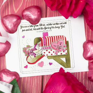 Carte Postale Lettre d'amour de Christ Inspirational Postcard