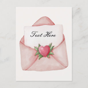 Carte Postale Lettre d'amour du coeur texte personnalisé