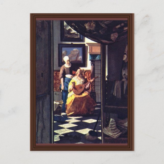 Carte Postale Lettre D'Amour, Par Johannes Vermeer (Devant)