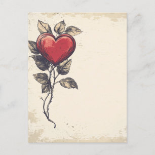 Carte Postale Lettre d'amour vintage