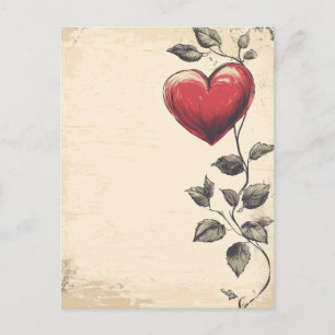 Carte Postale Lettre d'amour vintage