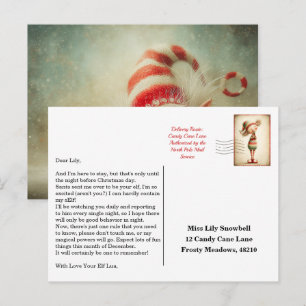 Carte Postale Lettre d'arrivée de l'elfe   Message de bienvenue 