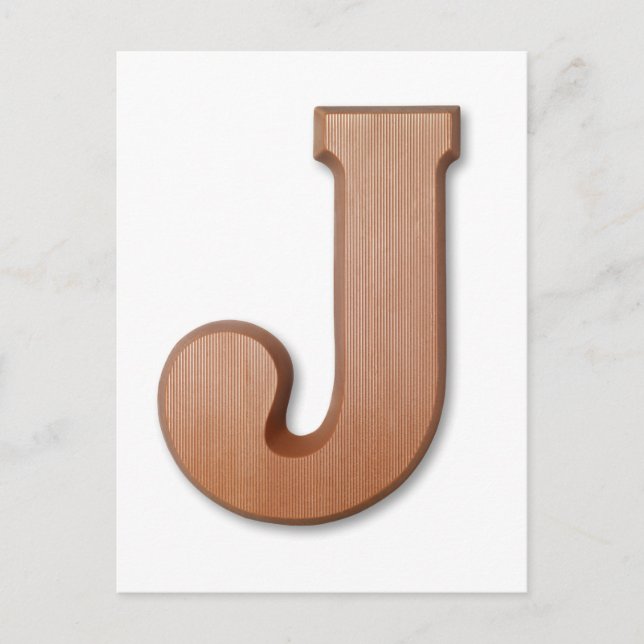 Carte Postale Lettre de chocolat J (Devant)