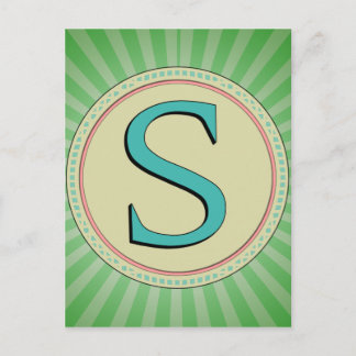 CARTE POSTALE LETTRE DE MONOGRAMME DE S