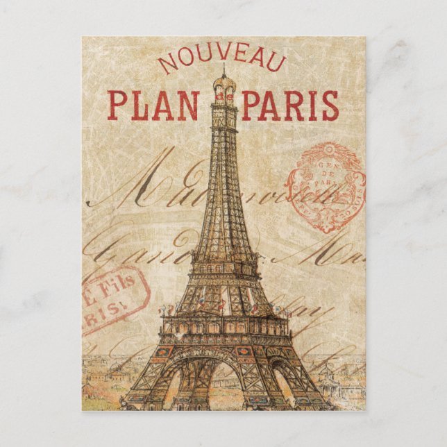 Carte Postale Lettre de Paris (Devant)