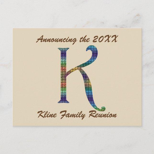 Carte Postale Lettre d'invitation à la réunion de famille K (Devant)