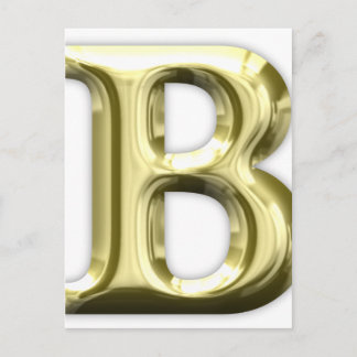 Carte Postale Lettre dorée B Alphabet brillant