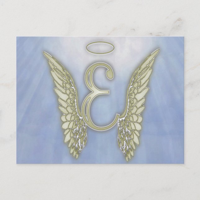 Carte Postale Lettre E Angel Monogramme (Devant)
