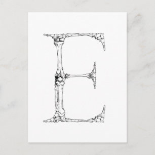 Carte Postale Lettre E Bone Initial