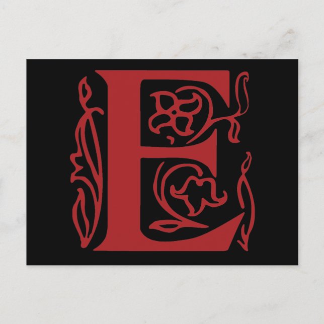 Carte Postale Lettre fantaisie E (Devant)