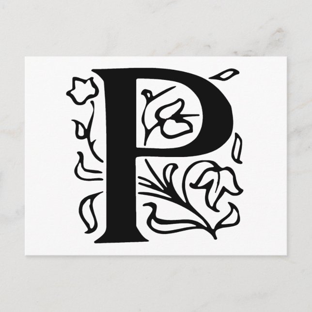 Carte Postale Lettre fantaisie P (Devant)