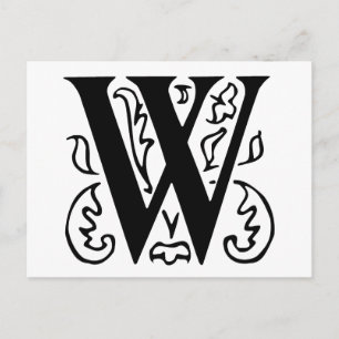 Carte Postale Lettre fantaisie W