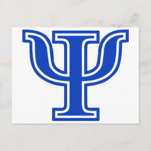 Carte Postale LETTRE GRECQUE Psi Bleu MONogramme INITIAL