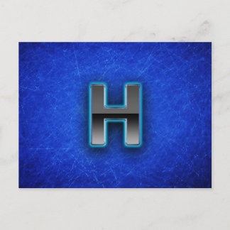 Carte Postale Lettre H - édition bleu néon