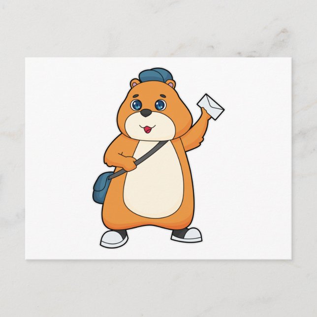 Carte Postale Lettre hamster Postman (Devant)