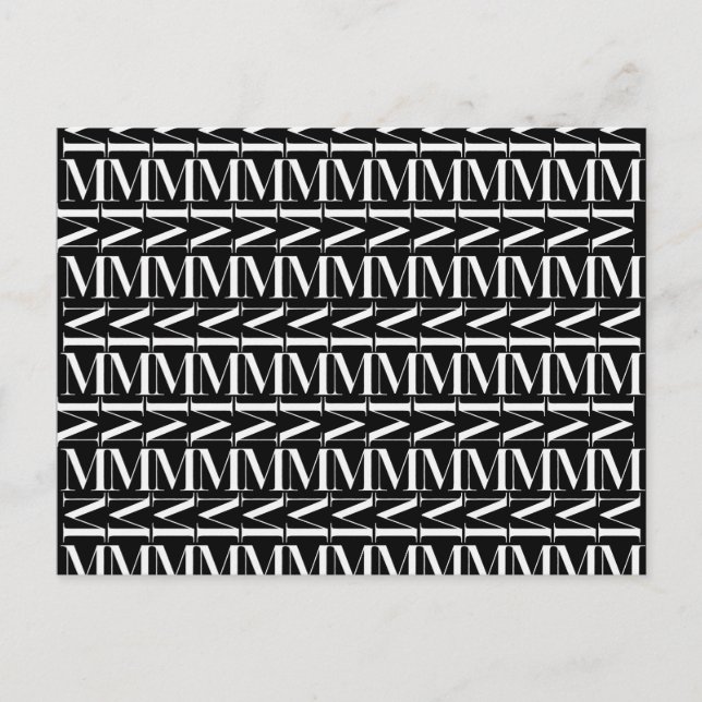 Carte Postale Lettre initiale M (Devant)