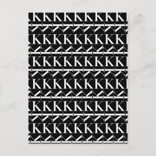 Carte Postale Lettre initiale monogramme K