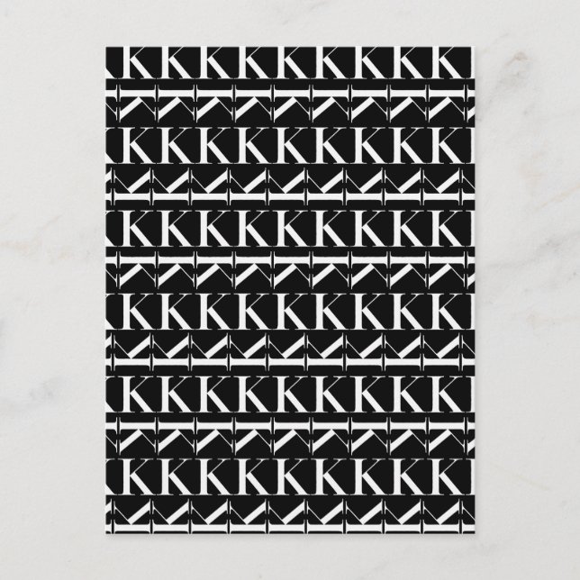 Carte Postale Lettre initiale monogramme K (Devant)