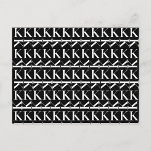 Carte Postale Lettre initiale monogramme K