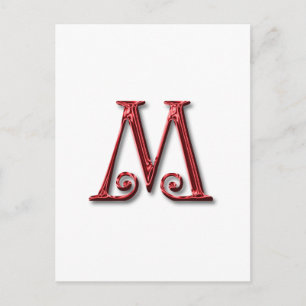 Carte Postale Lettre M Monogram