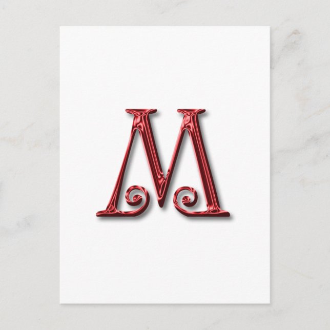 Carte Postale Lettre M Monogram (Devant)
