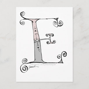 Carte Postale Lettre magique E de tony fernandes design