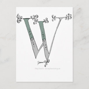 Carte Postale Lettre magique W de tony fernandes design