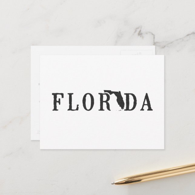 CARTE POSTALE LETTRE MODÈLE MODÈLE MOT D'ÉTAT NOIR (Devant/Arrière en situation)